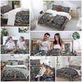 thumbnail image 5 of 3 Piece Tree Floral Duvet Cover Set Twin Size, Microfiber Comforter/Quilt Cover with Corner Ties and 2 Pillowcases, Boho Vintage Country Botanical Patterns All Season Soft Bedding with Zipper Closure, 5 of 8