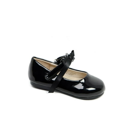Black Patent Mary Jane Shoes - Pazitos Girls Black Patent Bow Ballerina Mary Jane Shoes