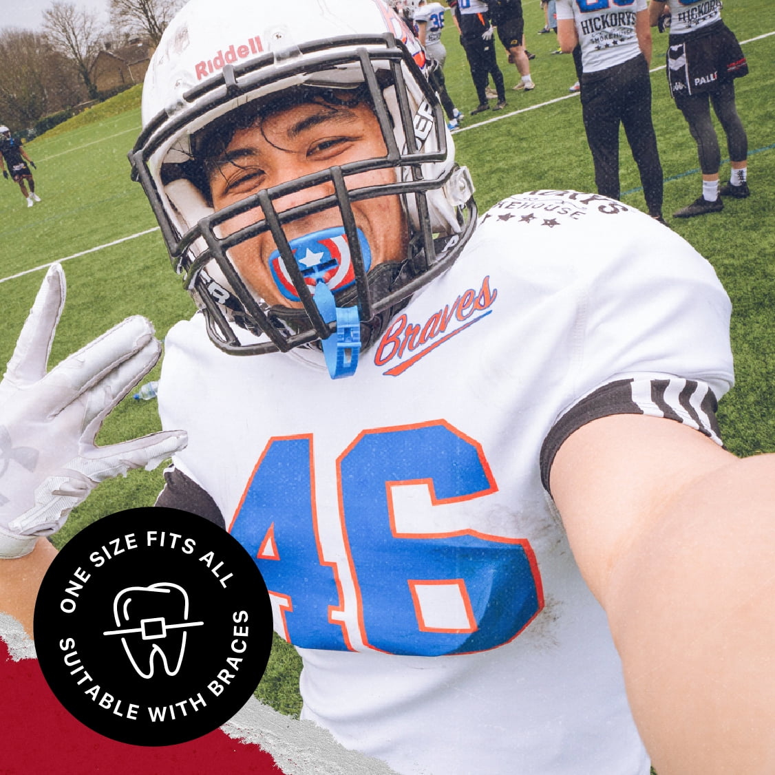Captain America Lip Guard, Football Mouth Guard with Detachable Strap