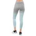 thumbnail image 3 of Women's Heather Knit Ombre Activewear Leggings w/High Waist Band, Charcoal / Aqua, XL, 3 of 6