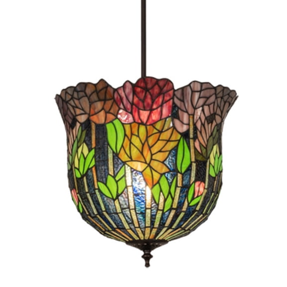 217493 Meyda 14" Wide Tiffany Honey Locust Pendant