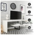 thumbnail image 2 of LeisureMod TV Stand with MDF Open Shelves and Powder-Coated Iron Legs for Modern Home, Living Room, Bedroom Orford Collection in White, 2 of 8