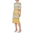 thumbnail image 4 of INSPIRE CHIC Vestidos de punto a rayas para mujer, vestido de suéter midi de manga corta, color amarillo, 4 of 5