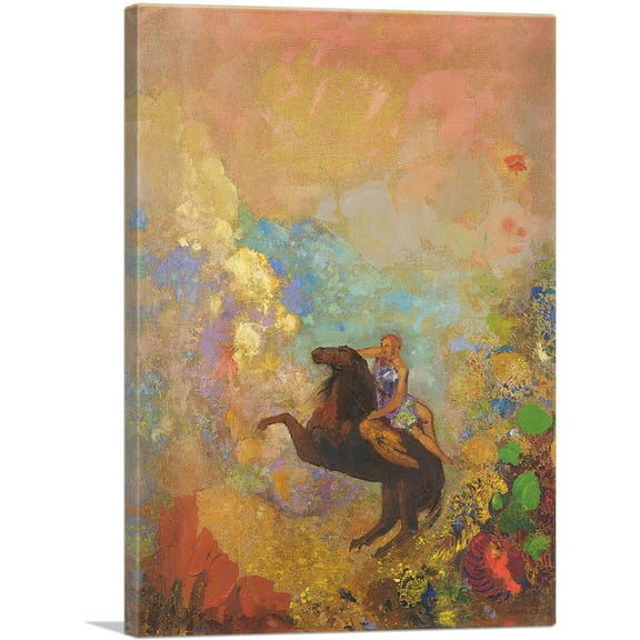 ARTCANVAS Muse auf Pegasus 1900 Canvas Art Print by Odilon Redon - Size: 26" x 18" (0.75" Deep)