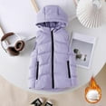 thumbnail image 2 of Puffer Vest Hooded Sleeveless Jacket Lightweight Outerwear Jackets & Vests Kids Winter Clothes Girls' Fashion 8-9 Years, 2 of 4