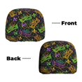 thumbnail image 6 of Kdxio Mardi Gras Surface Pattern Print 2 Piece Car Head Rest Covers Set Auto Front/Rear Seats Headrest Cover Universal Fit Most Cars,Sedan, SUV, 6 of 9