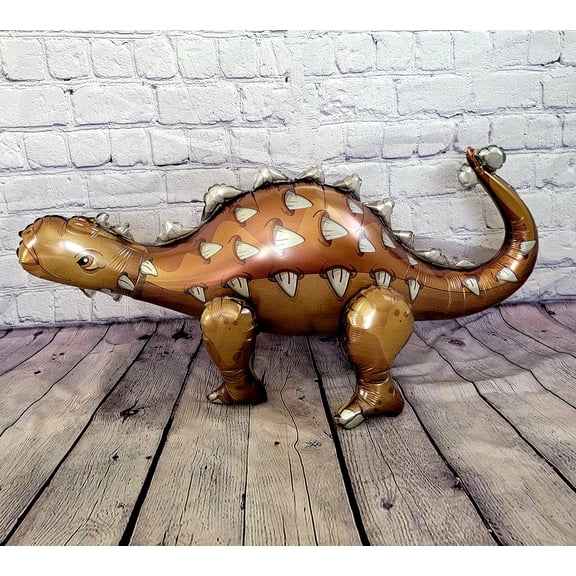 ANAYA TREASURES Dinosaur Balloon Standing Foil Jumbo Mylar Foil Brown 1 Count 39 x 18 Inch