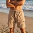 thumbnail image 2 of FRSASU Mens Casual Cargo Shorts Casual Drawstring Shorts Relaxed Fit Summer Beach for Men Khaki, 2 of 6