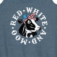 thumbnail image 3 of Instant Message - Red White And Moo Cow Graphic Racerback Tank, 3 of 6
