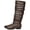 BROWN, variant on BURUDANI Women's Platform Knee High Boots Fashion Suede/Pu Flat Pull On Fall Weather Slouchy Knee High Boots Blvd Black Size 8