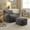 Gray, variant on Giant Plush Bean Bag Chair for Adults with Armrests and Footstool, Comfy Beige Beanbag Chaise Lounge Lazy Floor Sofa Chair for Living Room, Bedroom & Dorm, Cozy Fluffy Cloud Mini Couch (Black)