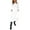 White, variant on Wdgfv Women's Cotton Linen 3/4 Sleeve Maxi Dress Boho Solid Flowy Casual Summer Fall Beach Tshirt Dress with Pockets White M