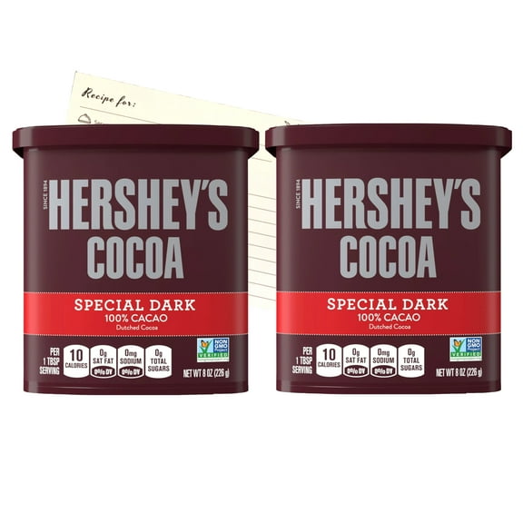 Hershey’s Cocoa Powder, Special Dark, 8 Ounce Can, Pack of 2