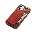 thumbnail image 4 of Allytechgroup Stylish iPhone 11 Wallet Case, Secure Phone Case for Apple iPhone 11, Multi-functional and Durable, Ring Holder Hand Wrist Stand Shockproof Case for Women Men, Red, 4 of 7