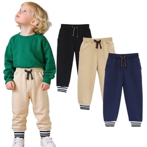 HILEELANG Toddler Boys Jogger Sweatpants, 3-Pack