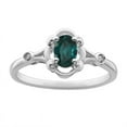 thumbnail image 2 of 925 Sterling Silver Natural London Blue Topaz Gemstone Solitaire With Accents Ring For Women, 2 of 2