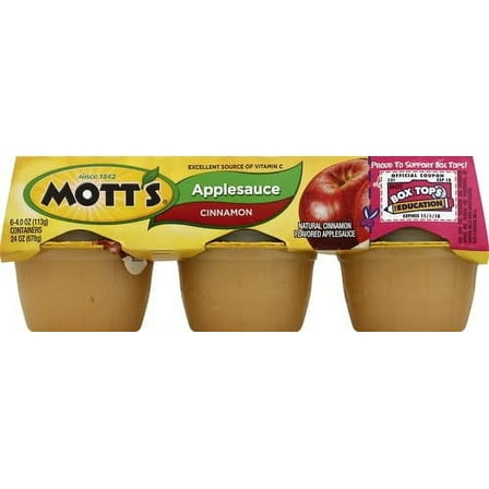 Pack of 2 - Motts Cinnamon Applesauce, 4 Oz Cups, 6 Count