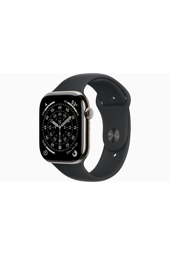 Restored Apple Watch Series 11 GPS + Cellular 46mm Natural Titanium Case with Black Sport Band (Refurbished)