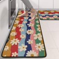 thumbnail image 2 of Kitchen Rugs Sets Of 2,Pioneer Flower Floral Print Pattern Anti Fatigue Kitchen Mat Rugs Non Slip Washable,Decorative Kitchen Floor Mats for Kitchen,Sink,Laundry,17"x47"+17"x47", 2 of 5