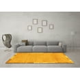 thumbnail image 3 of Ahgly Company Machine Washable Indoor Square Abstract Yellow Modern Area Rugs, 8' Square, 3 of 4
