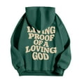 thumbnail image 5 of Qulqfy Christian Men Hoodies Letter Print Graphic Pullover Green Long Sleeve Casual Fall Hooded Sweatshirts Mens Sweatshirts L, 5 of 7