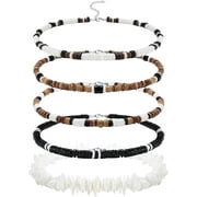 HZHUAFULTD Surfer Necklace for Men Puka Shell Necklace Men Sea Shell Necklace Clam Chip Choker Hawaiian Beach Shell Bead Necklace Pookah Shells Choker Necklace Classic 18.0 Inches