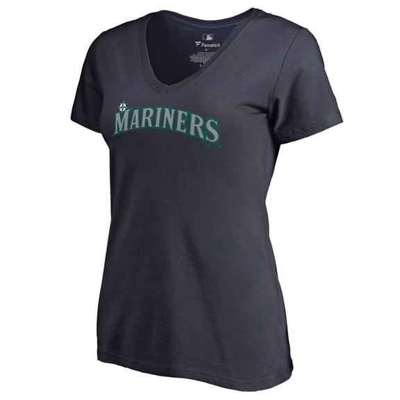 Women's Navy Seattle Mariners Team Wordmark T-Shirt
