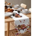 thumbnail image 6 of Fall Red Truck Table Runner 60 Inches, Thanksgiving Sunflower Turkey Maple Leaf Autumn Bed Runner Dresser Scarves Tabletop for Indoor Outdoor Parties/Ceremony/Banquet, 13" x 60", 6 of 8