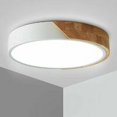 thumbnail image 1 of Lámpara de techo LED de 24 W, de madera, con mando a distancia, brillo regulable, moderna, redonda, delgada, para baño, hogar, oficina, dormitorio, sala de estar, cocina, balcón, pasillo,, 1 of 5