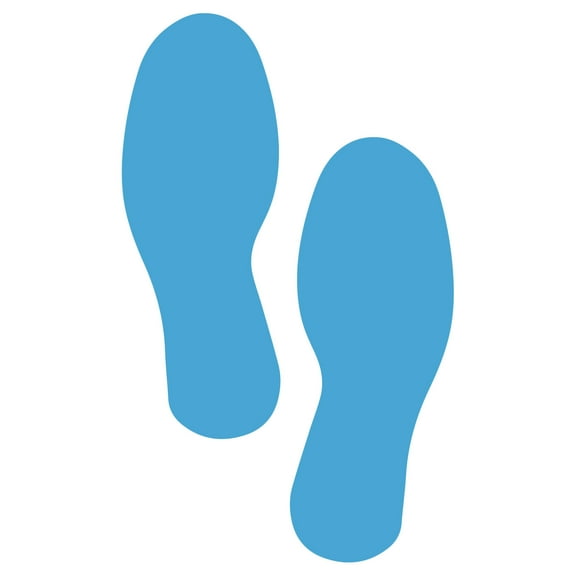 LiteMark 9 Inch Ice Blue Footprint Decals - Pack of 12