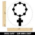 thumbnail image 2 of Rosary Catholic Symbol Self-Inking Rubber Stamp Ink Stamper - Blue Ink - Medium 1 Inch, 2 of 7