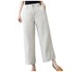 thumbnail image 1 of Pantalones de lino con cintura elástica para mujer, pantalones holgados informales de verano, 95 % algodón, bolsillos laterales, tallas M-XXL, para múltiples ocasiones, 1 of 8