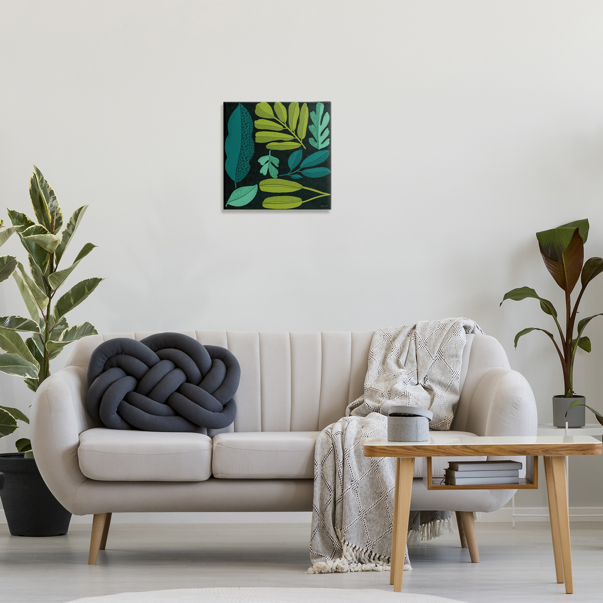 Stupell Industries Plant Toss Collage Plants & Flowers Painting Wrapped Canvas Art Print Wall Art, 17 x 17