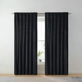 thumbnail image 2 of (2 pack) Better Homes & Gardens Dutch Velvet Solid 100% Blackout Single Curtain Panel, Black, 52" W x 95" L, 2 of 6