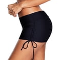 thumbnail image 4 of Womens Swim Shorts Stretchy Sporty Bathing Suit Bikini Bottoms Side Drawstring Boyshorts Board Shorts, 4 of 6