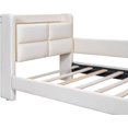 thumbnail image 4 of Modern Upholstered Platform Bed, Twin Size Upholstered Platform Bed with Guardrail, Storage Headboard and Footboard, No Box Spring Needed/Noise-Free (Beige, Twin), 4 of 7
