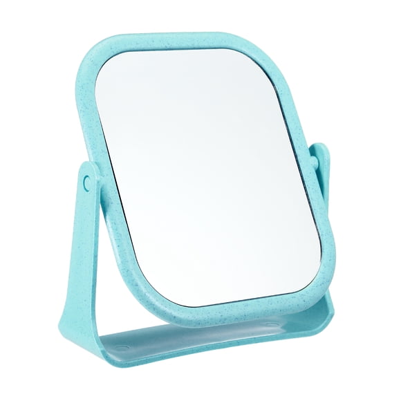 Espejo de Maquillaje de Plástico Único Bargains Espejo de Maquillaje de Doble Cara Espejo Rotatorio de 360° Espejo de Belleza para Mujeres Azul