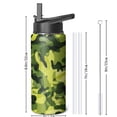 thumbnail image 4 of Camouflage Insulated Stainless Steel Water Bottle with Straw & Cleaning Brush – 18/32/40 Oz | Leakproof, BPA-Free, 304 Stainless Steel, Wide Mouth, Travel Mug for Car, Gym, Office, 4 of 5