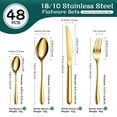 thumbnail image 4 of vancasso 48 Piece Silverware Sets , Stainless Steel Knife and Fork for 12，Gold Round handle, 4 of 7
