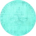 thumbnail image 1 of Ahgly Company Machine Washable Indoor Round Persian Turquoise Blue Traditional Area Rugs, 6' Round, 1 of 4