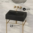 thumbnail image 2 of Claire 24" Rectangle Matte Black Zero Hole Console Sink with Brushed Gold Legs, 2 of 7