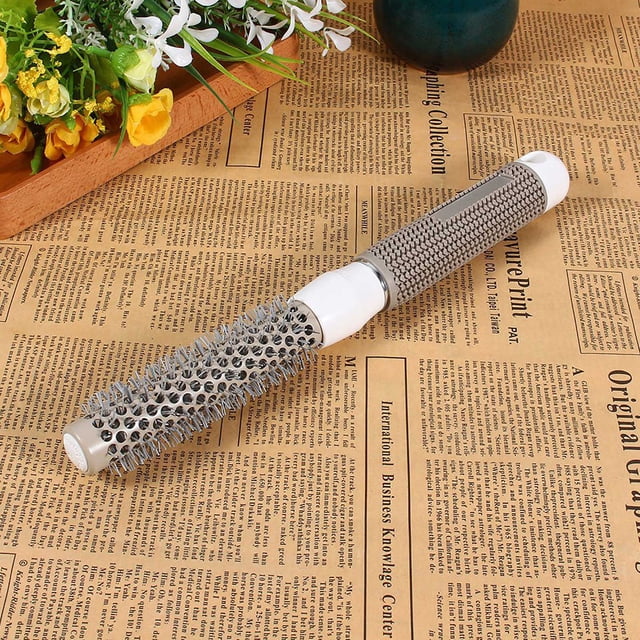 Curling Hair Round Comb, Sizes Style Salon Barber Brushes High Temperature Ceramic Iron Round Comb Portable Airdressing Tool