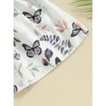 thumbnail image 7 of Suealasg Little Girls Summer Clothes Set 4T 5T 6T 7T Kids Girls Fly Sleeve Ribbed Butterfly Print Dress + Solid Color Belt Set 2Pcs Casual Beach Outfits for Child Girls, 7 of 7