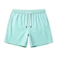 thumbnail image 5 of Zynoxe Beach Shorts for Men Casual Vertical Striped Elastic Waist Drawstring Summer Shorts with Pockets Breathable Loose Fit Quick Dry Mens Swim Trunks Mint Green M, 5 of 5