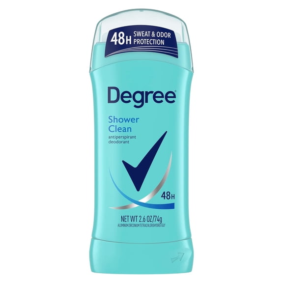 Degree Original Antiperspirant Deodorant 48-Hour Sweat & Odor Protection Shower Clean Antiperspirant for Women 2.6 oz