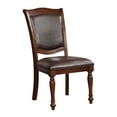 thumbnail image 6 of Traditional Espresso Leatherette Brown Cherry Solid wood Set of 2pc Dining Chairs Side Chairs Upholstered Seat Dining Room, 6 of 9