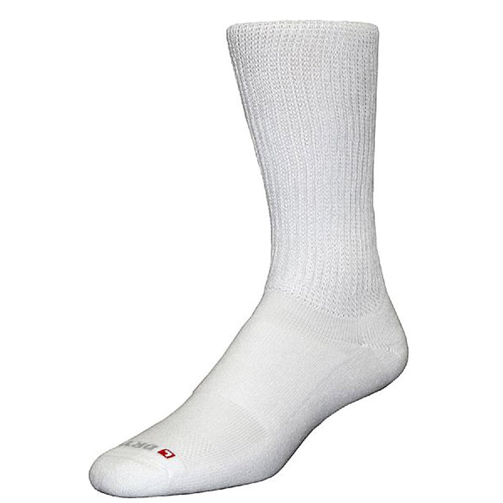 Drymax Diabetic Crew Sock White Small, Breathable mesh cools and
