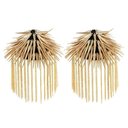 

NUOLUX 1 Pair Rivet Epaulettes Tassel Shoulder Board Vintage Prince Costume Shoulder Ornament Golden