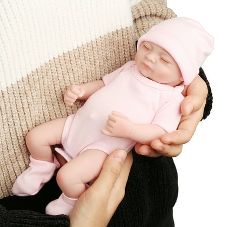 NPK 11'' Reborn Newborn Sleeping Baby Doll Girl Realistic Looking Soft Silicone Vinyl Dolls for Children Toddler Gifts for Ages (Best Baby Doll For 5 Year Old Uk)