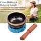 thumbnail image 5 of Cuenco cantante Juego de cuencos tibetanos con cuenco de sonido de metal hecho a mano de 8,5 cm / 3,3 pulgadas y cojín suave (entrega de colores aleatorios) y percutor de madera para meditación, sonid TOMSHOO Cuenco cantante, 5 of 6